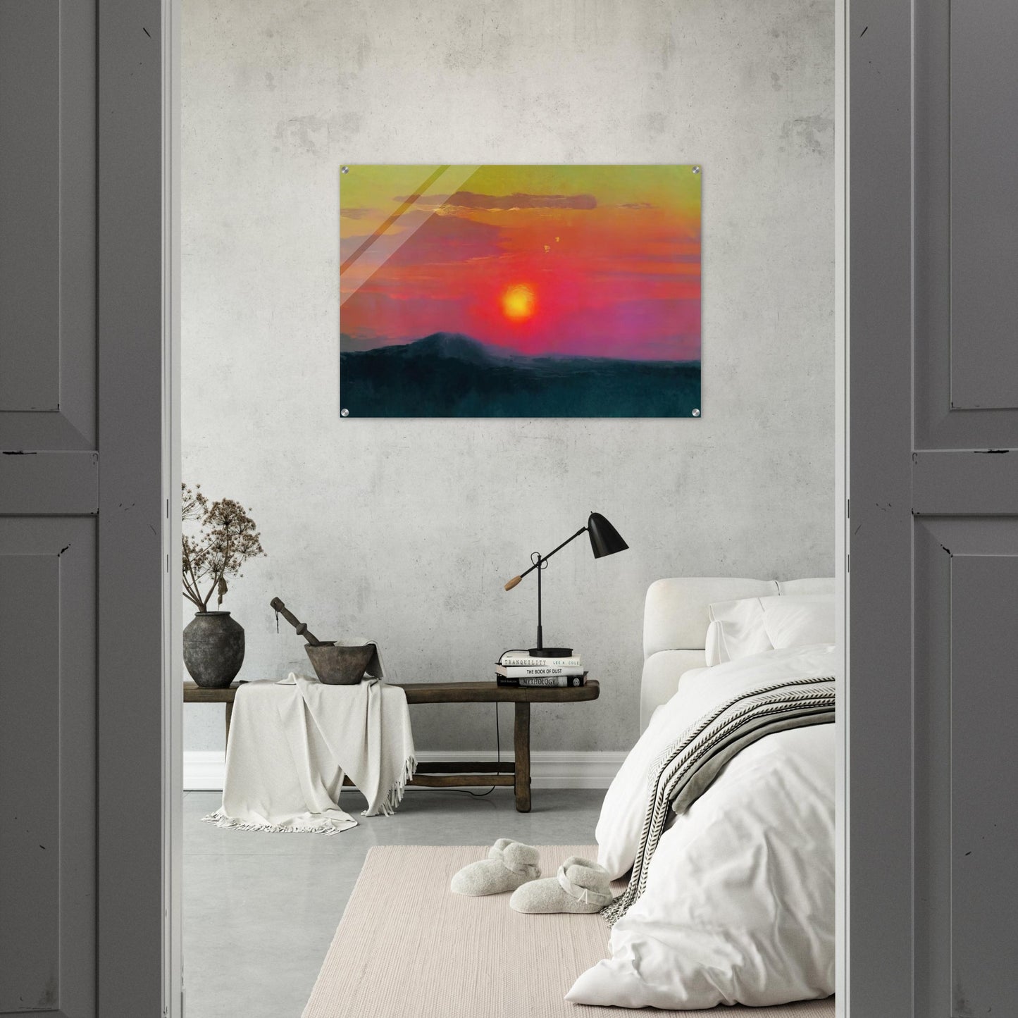 Red sunset - Arkhyp Kuindzhi Acrylic Print - 70x100 cm / 28x40″ inches | Arkhyp Kuindzhi Wall Art | Arkhyp Kuindzhi Prints
