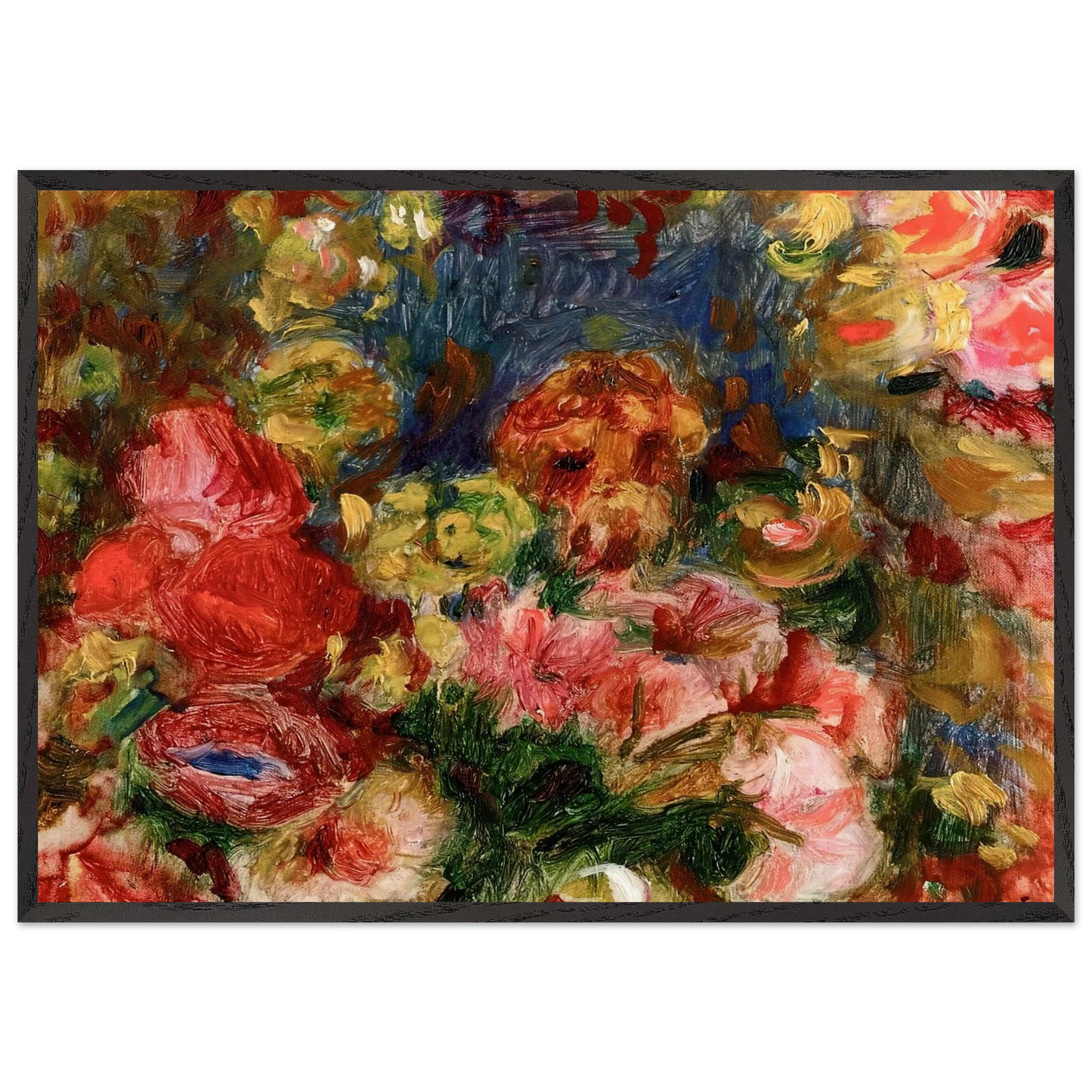 Flowers N6 - Pierre-Auguste Renoir Framed Art Print – Black Wooden Frame - Default Title - -Framed Art Print