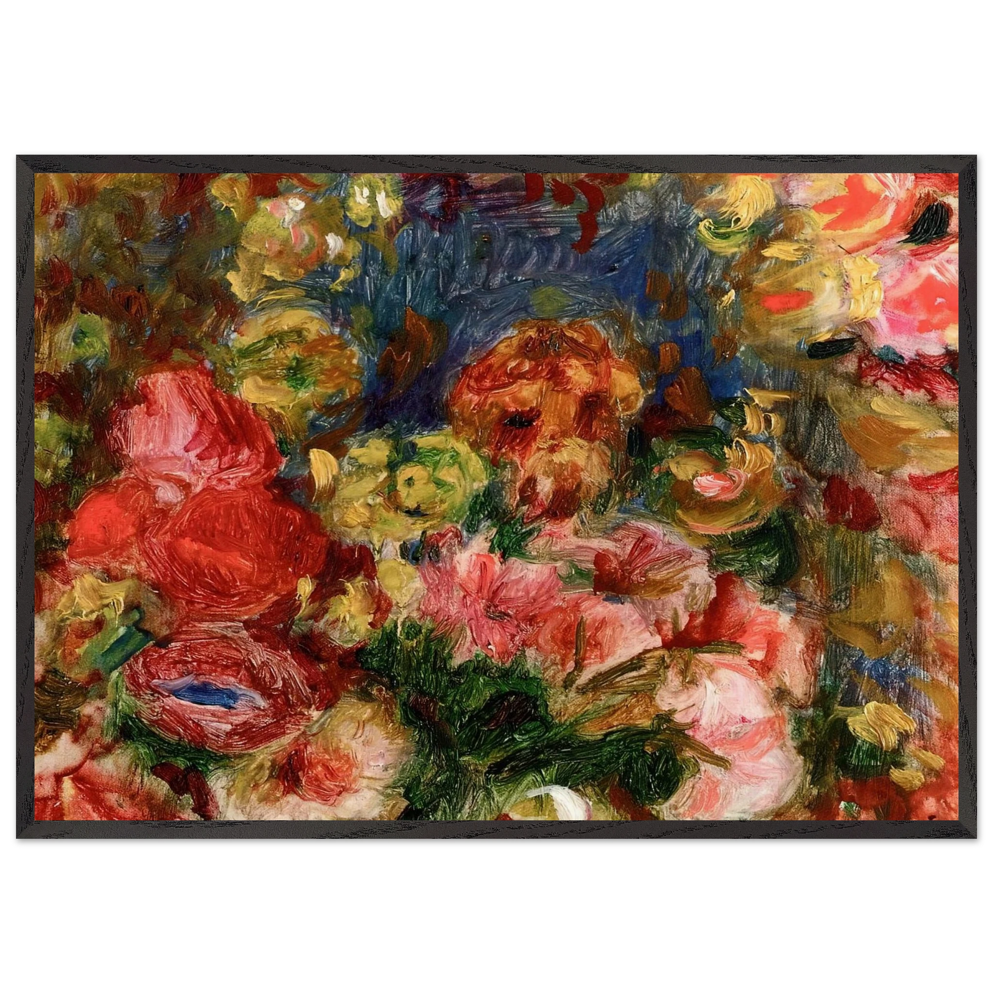 Flowers N6 - Pierre-Auguste Renoir Framed Art Print – Black Wooden Frame - Default Title - -Framed Art Print