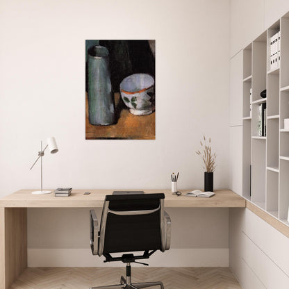 Still Life, Bowl and Milk Jug - Paul Cézanne Brushed Aluminum Print - 70x100 cm / 28x40 inches | Paul Cézanne Aluminum Print | Paul Cézanne Prints