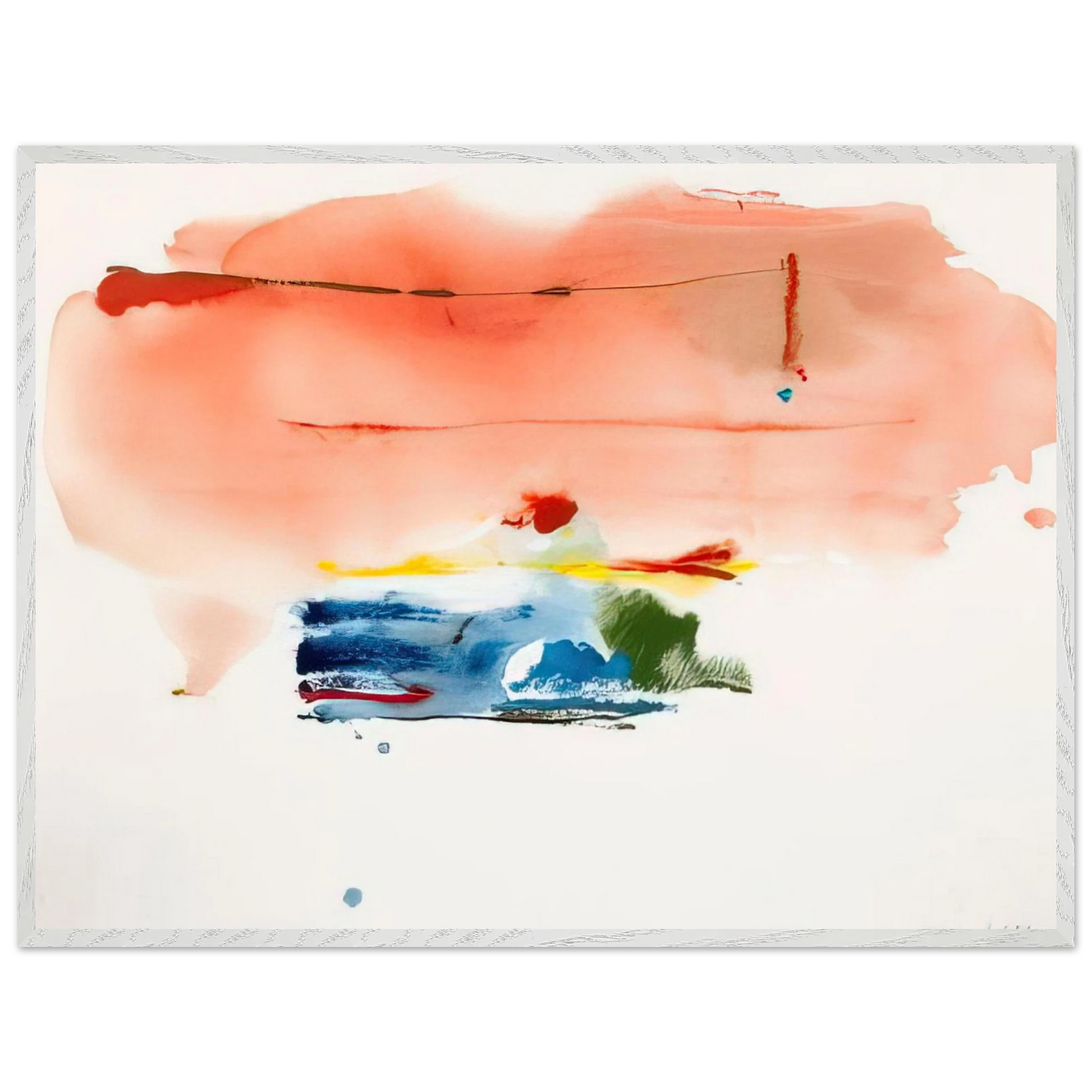 Helen Frankenthaler - Santa Fe II - 1986 Wall art - 30x45 cm / 12x18 inches - Premium Wooden Framed Poster With Fine Art Paper - Wood frame