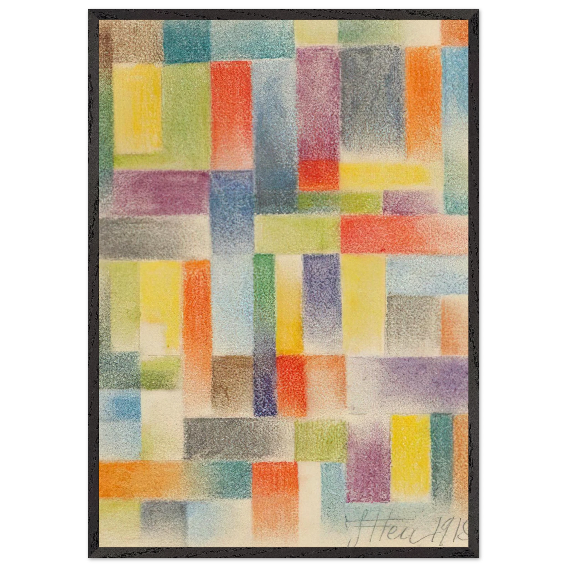 Untitled - 1918 - Johannes Itten Framed Art Print – Black Wooden Frame - Default Title - -Framed Art Print