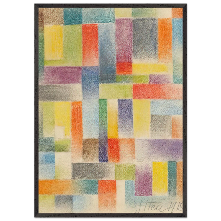 Untitled - 1918 - Johannes Itten 70x100 cm / 28x40 inches Framed Art Print – Black Wooden Frame