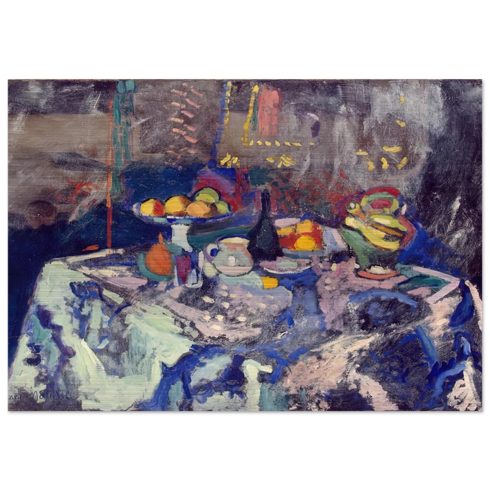 VASE BOTTLE AND FRUIT 1906 - Henri Matisse Brushed Aluminum Print - 70x100 cm / 28x40 inches | Henri Matisse Aluminum Print | Henri Matisse Prints