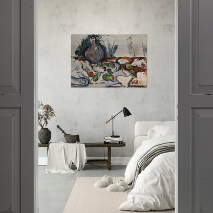 Still Life with Water Jug - Paul Cézanne Brushed Aluminum Print - 70x100 cm / 28x40 inches | Paul Cézanne Aluminum Print | Paul Cézanne Prints