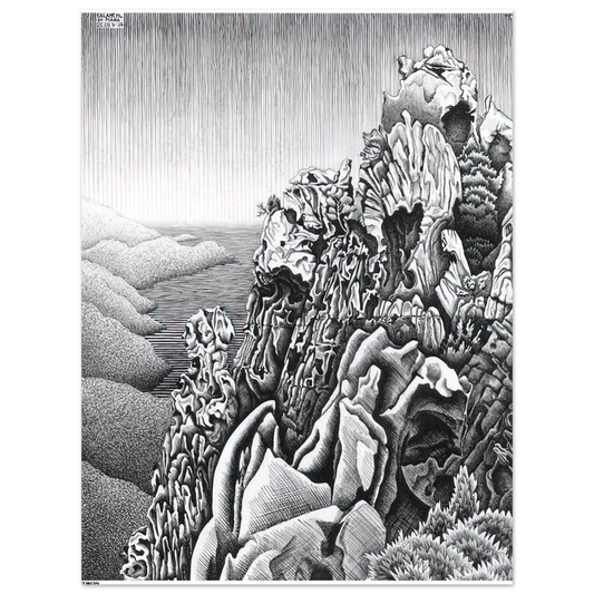 MC Escher - CALANQUES DE PIANA Wall Art - 21x29.7 cm / 8x12" - Fine Art Poster - -