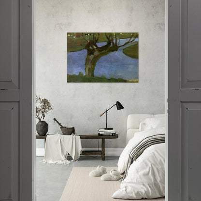 Irrigation Ditch with Mature Willow - Piet Mondrian Brushed Aluminum Print - 70x100 cm / 28x40 inches | Piet Mondrian Aluminum Print | Piet Mondrian Prints