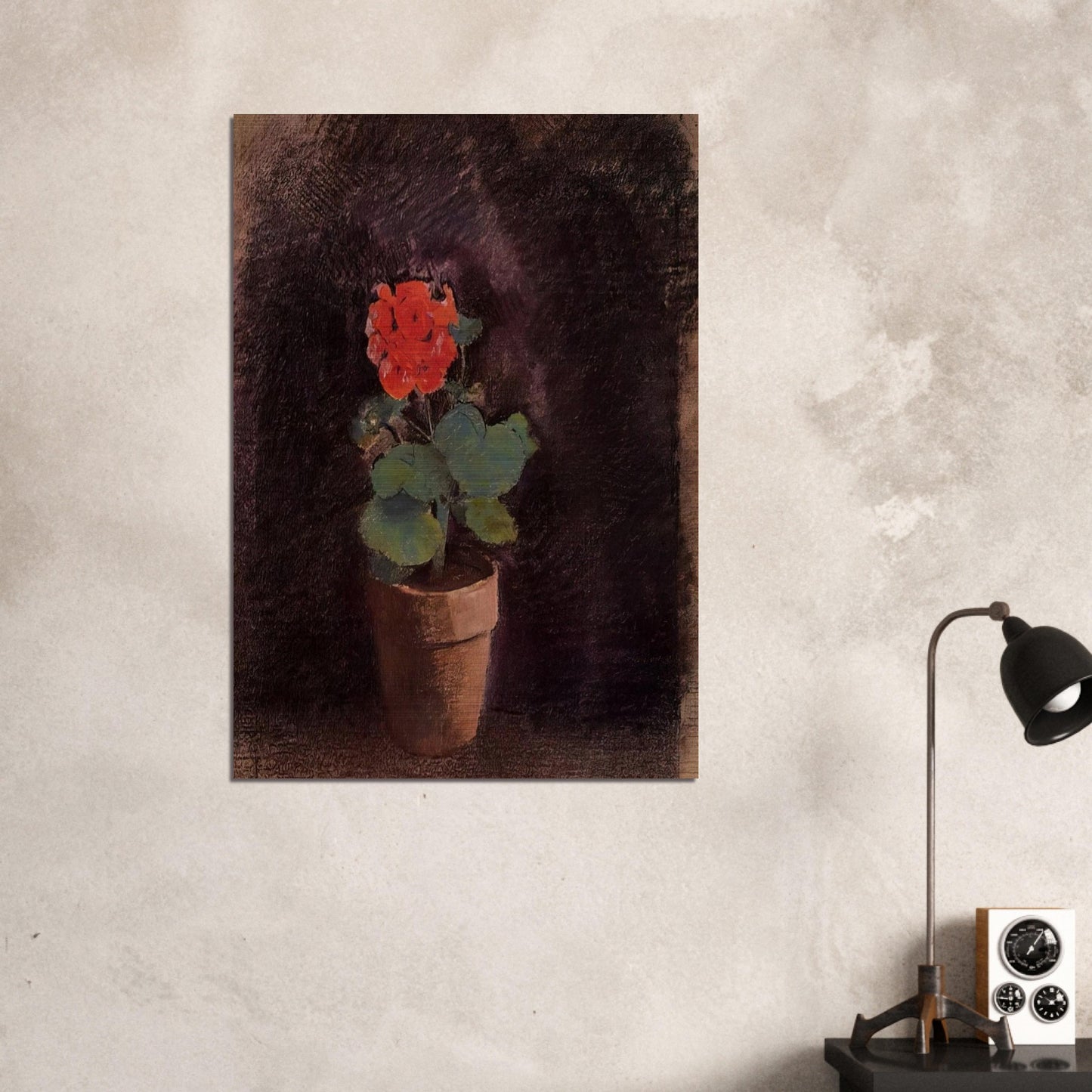 GERANIUM - Odilon Redon Brushed Aluminum Print - 70x100 cm / 28x40 inches | Odilon Redon Aluminum Print | Odilon Redon Prints