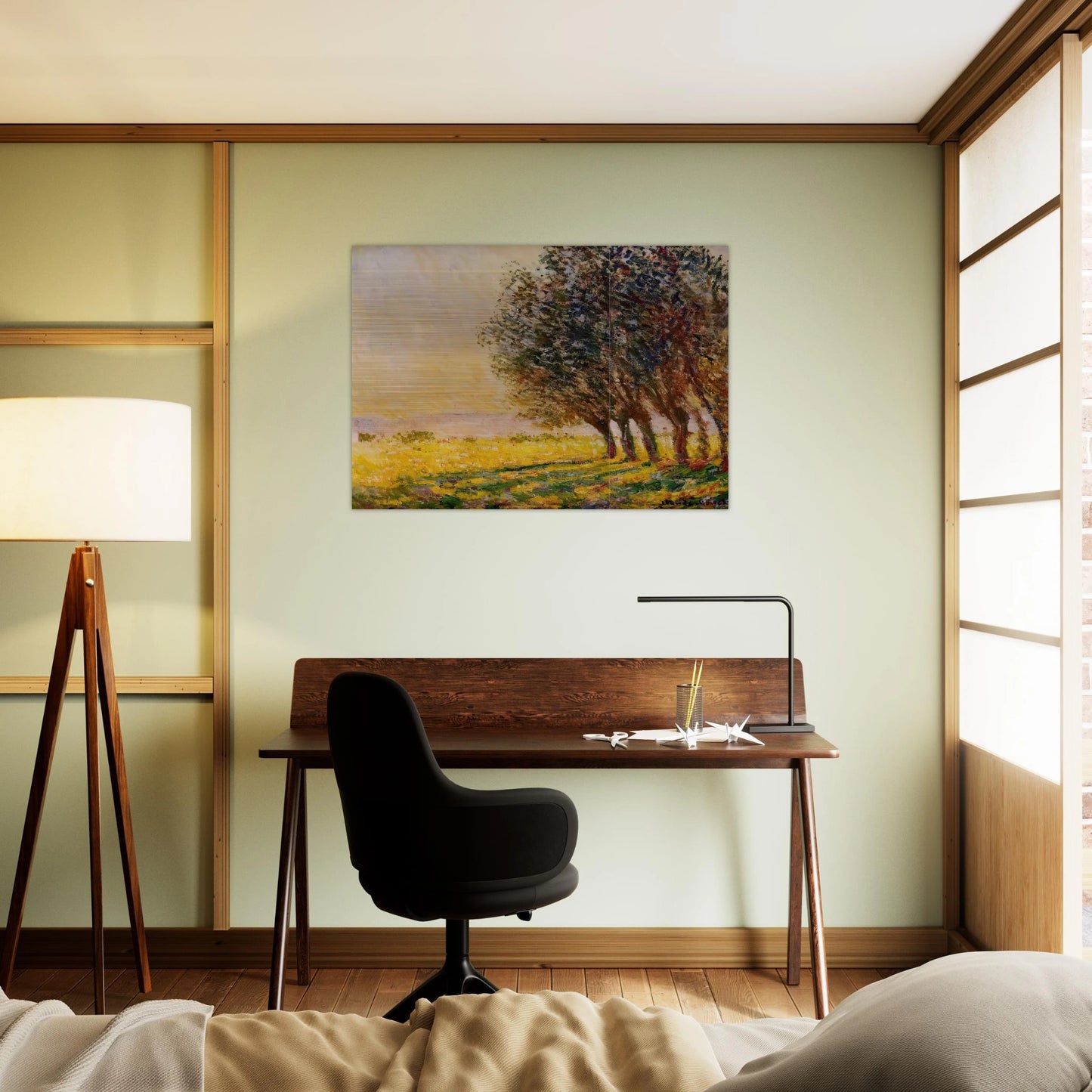Willows at Sunset - claude monet Brushed Aluminum Print - 70x100 cm / 28x40 inches | claude monet Aluminum Print | claude monet Prints