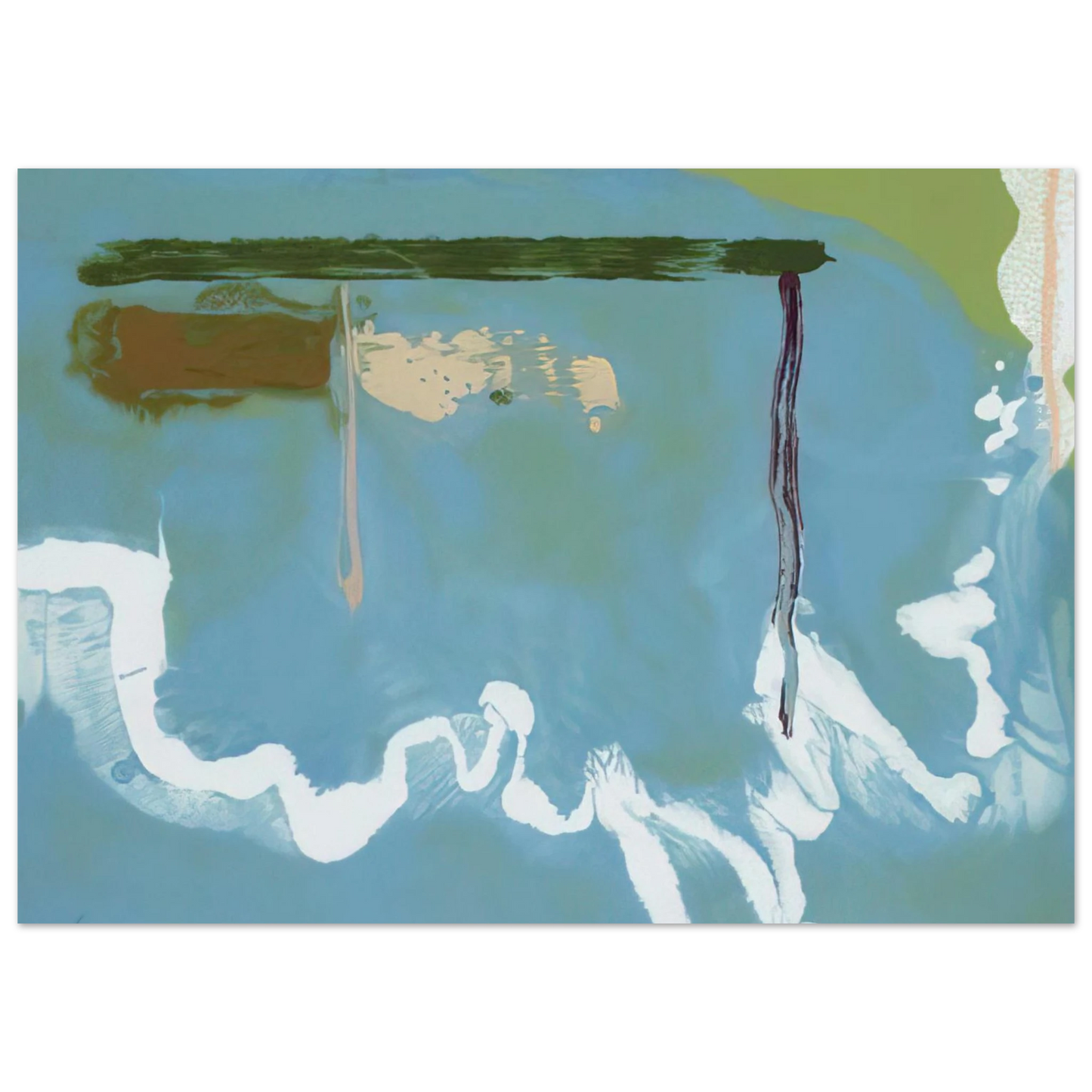 Helen Frankenthaler - Skywriting - 1997 Wall art - 30x45 cm / 12x18 inches - Premium Wooden Framed Poster With Fine Art Paper - Black frame