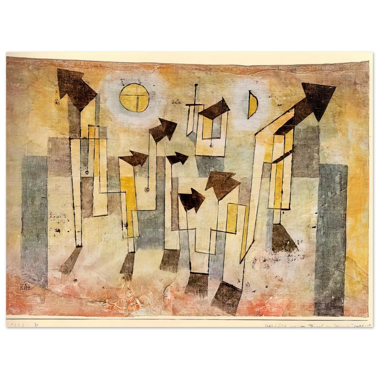 Paul Klee - WALL PAINTING FROM THE TEMPLE OF LONGING 1922 Fine Art Poster - Default Title