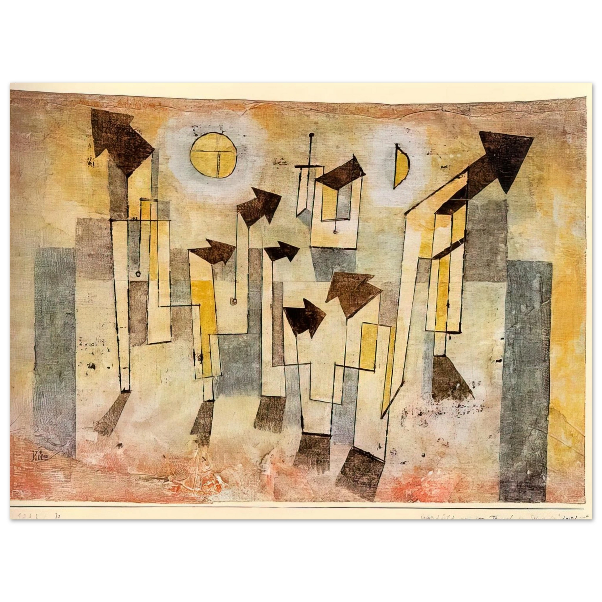 Paul Klee - WALL PAINTING FROM THE TEMPLE OF LONGING 1922 Fine Art Poster - Default Title
