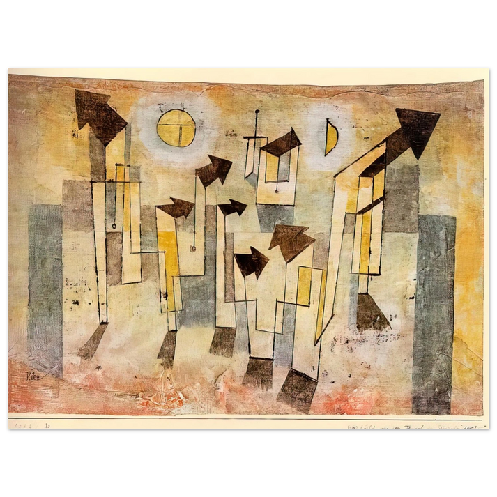 Paul Klee - WALL PAINTING FROM THE TEMPLE OF LONGING 1922  75x100 cm / 30x40inches Fine Art Poster