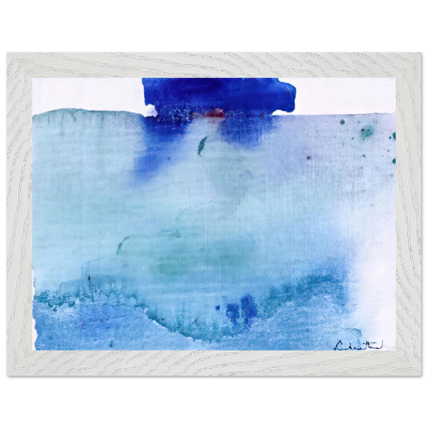 Helen Frankenthaler - Untitled - 1982 Wall art - 28x43  cm / XL (11x17 inches) - Premium Wooden Framed Poster With Fine Art Paper - White frame
