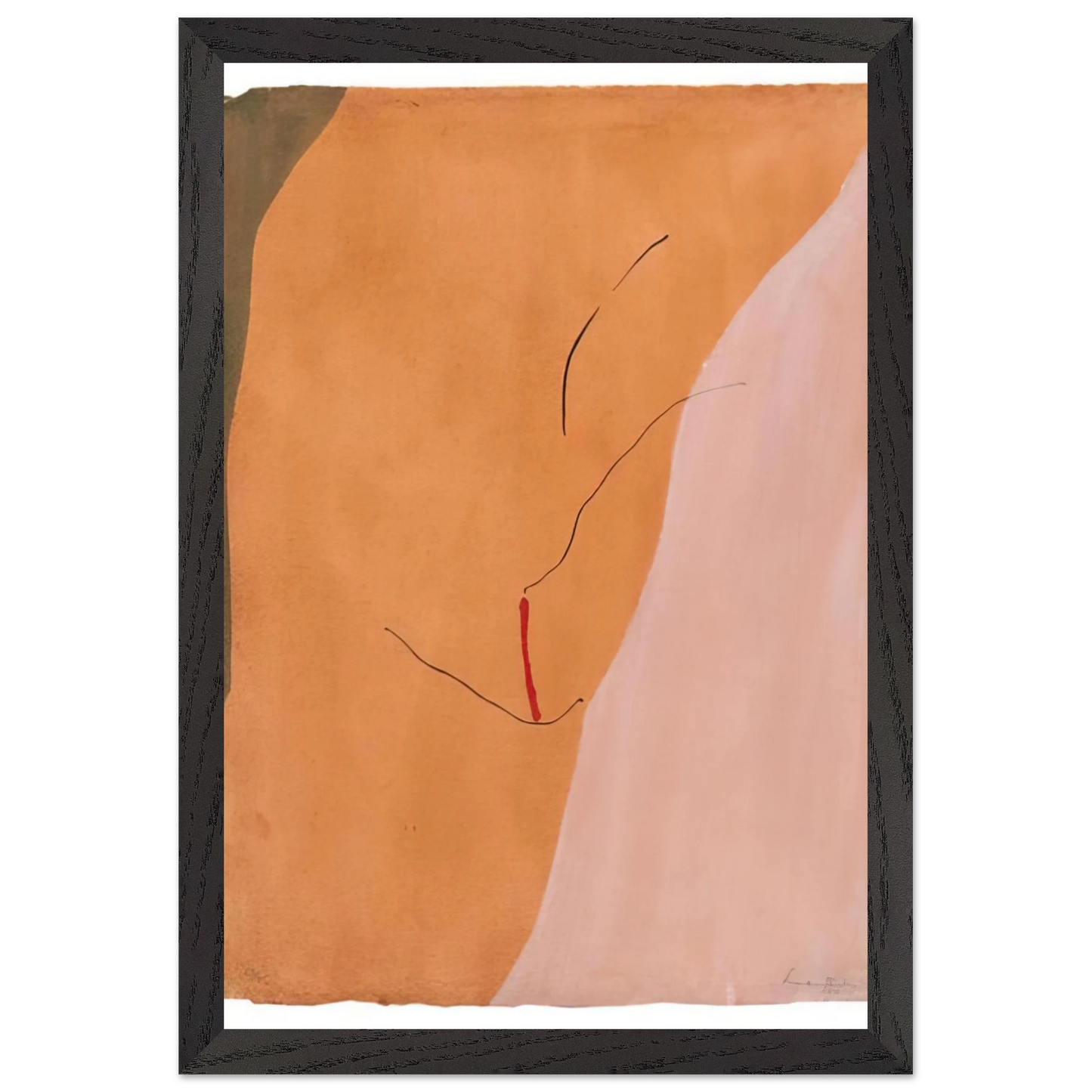 Helen Frankenthaler - Sanguine Mood - 1971 Wall art - 70x100 cm / 28x40 inches - Premium Wooden Framed Poster With Fine Art Paper - Black frame