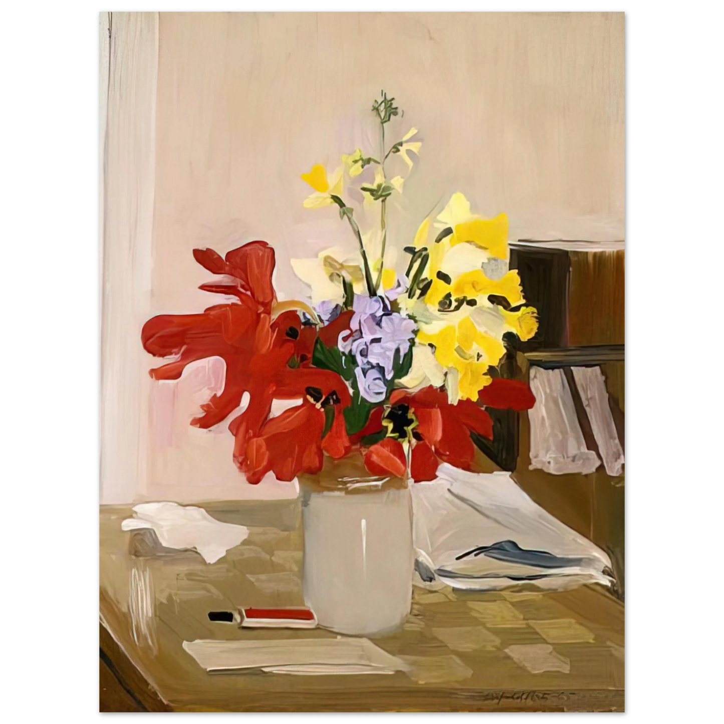 Fairfield Porter - ANEMONE AND DAFFODIL 1965 Fine Art Poster - Default Title