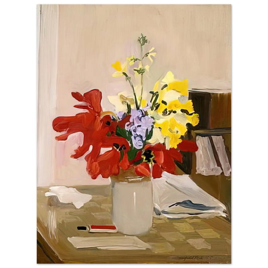 Fairfield Porter - ANEMONE AND DAFFODIL 1965 Fine Art Poster - Default Title
