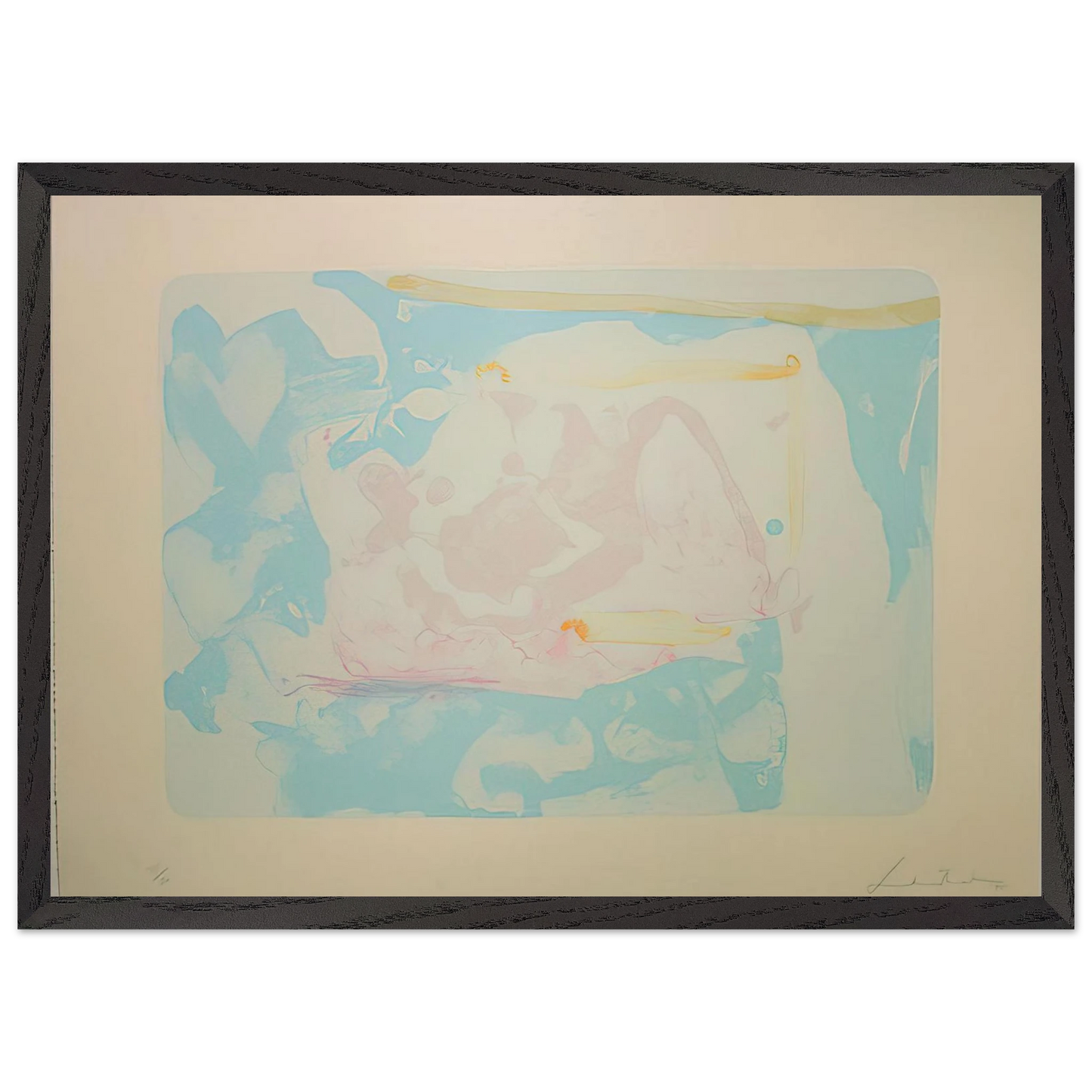 Helen Frankenthaler - Reflections III - 1995 Wall art - A1 (59.4 x 84.1  cm) - Premium Wooden Framed Poster With Fine Art Paper - White frame