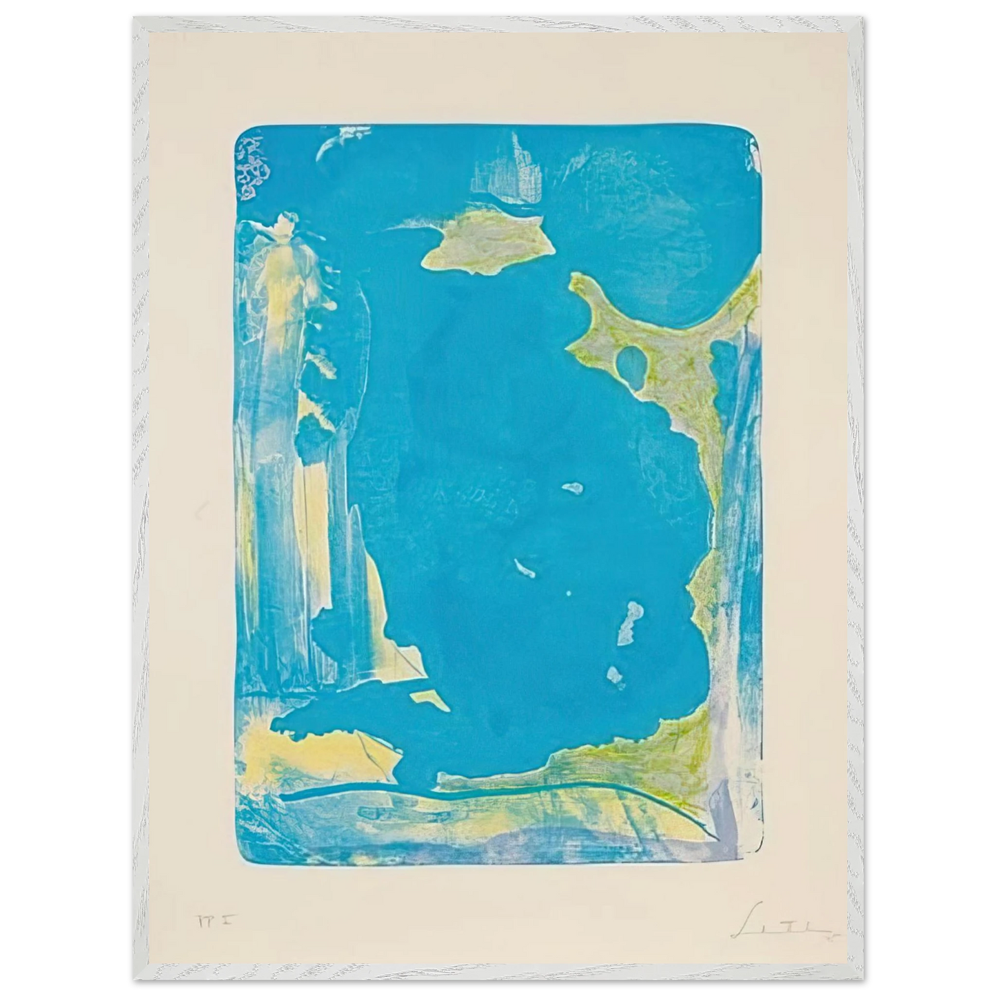 Helen Frankenthaler - Reflections IV - 1995 Wall art - A3 (29.7 x 42  cm) - Premium Wooden Framed Poster With Fine Art Paper - White frame