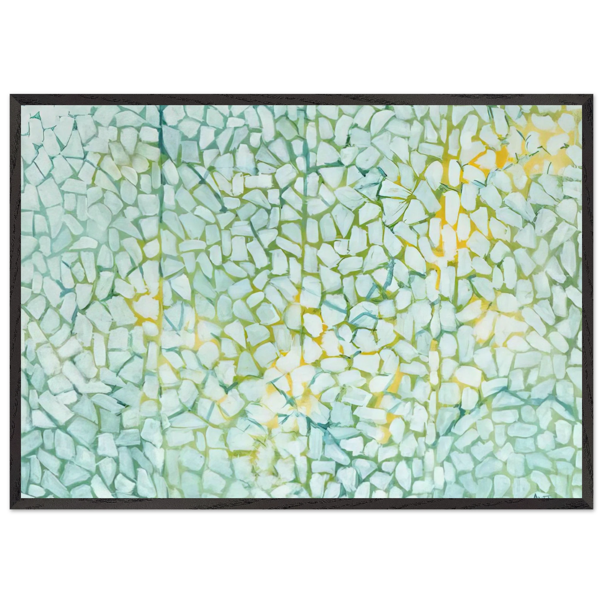 WHITE DAISIES RHAPSODY 1973 - Alma Woodsey Thomas Framed Art Print – Black Wooden Frame - Default Title - -Framed Art Print