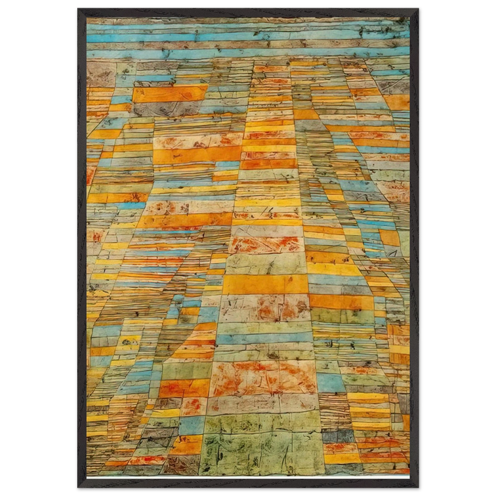 HIGHWAY AND BYWAYS 1929 - Paul Klee 70x100 cm / 28x40 inches Framed Art Print – Black Wooden Frame