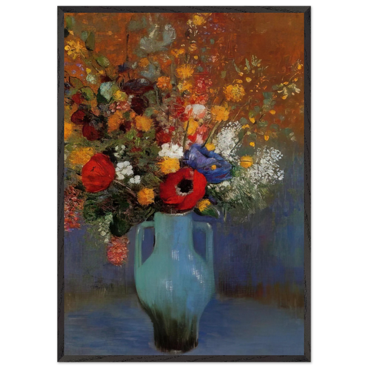 BOUQUET OF WILD FLOWERS 1 - Odilon Redon Framed Art Print – Black Wooden Frame - Default Title - -Framed Art Print