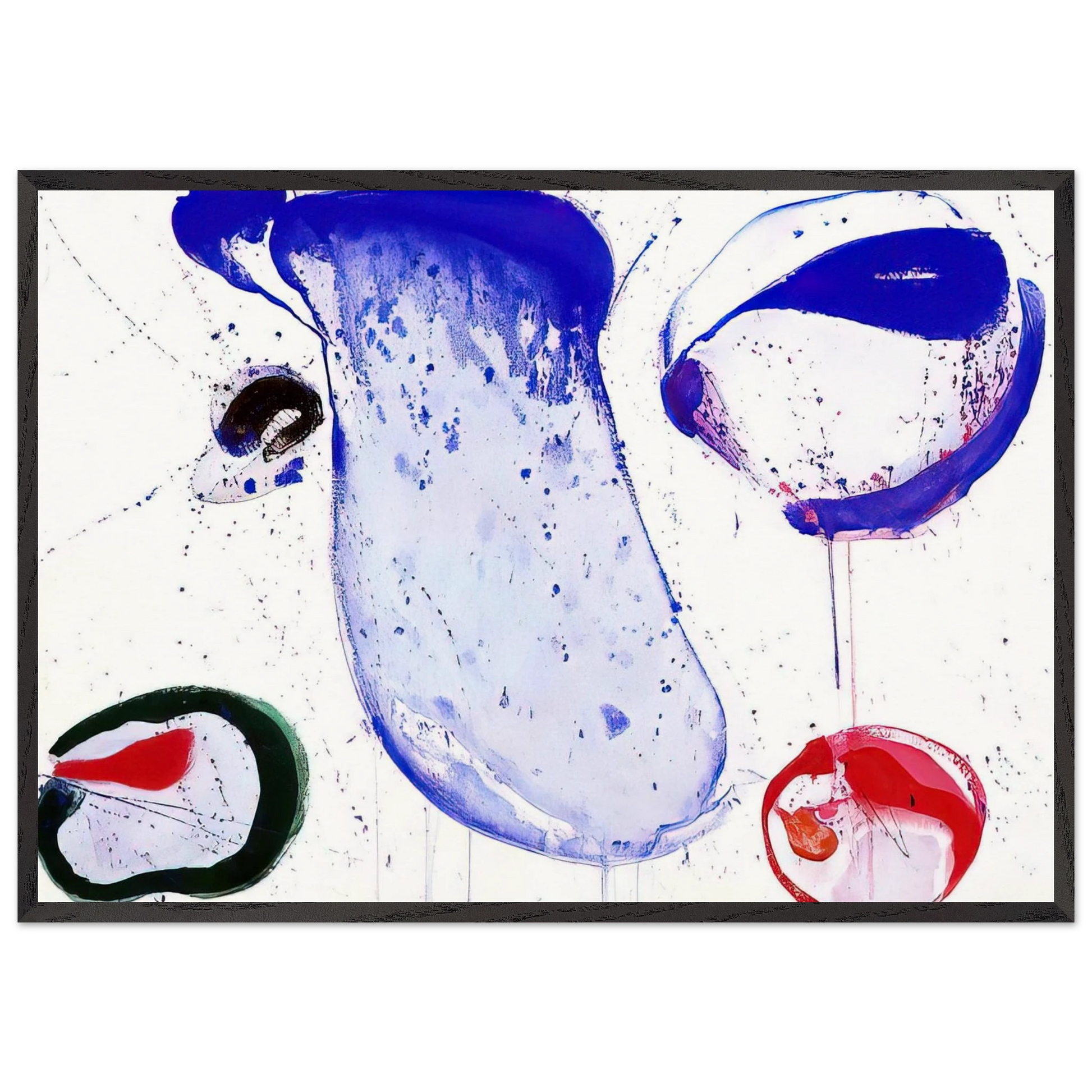 Blue 47 - Sam Francis Framed Art Print – Black Wooden Frame - Default Title - -Framed Art Print