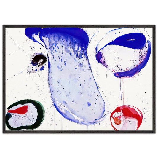 Blue 47 - Sam Francis Framed Art Print – Black Wooden Frame - Default Title - -Framed Art Print