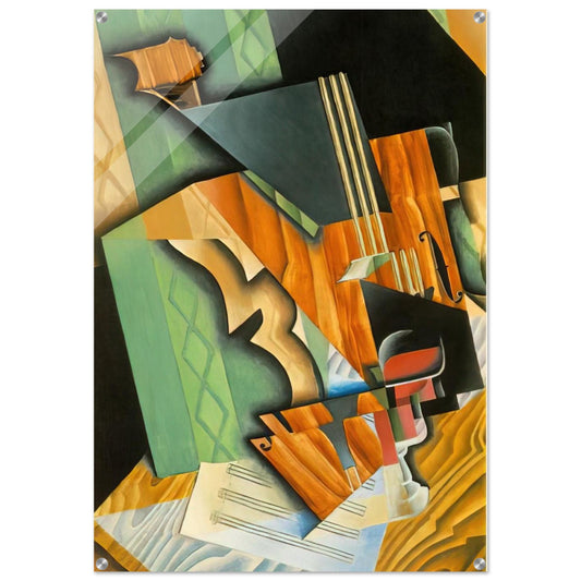 VIOLIN AND GLASS 1915 - Juan Gris Acrylic Print - 70x100 cm / 28x40″ inches