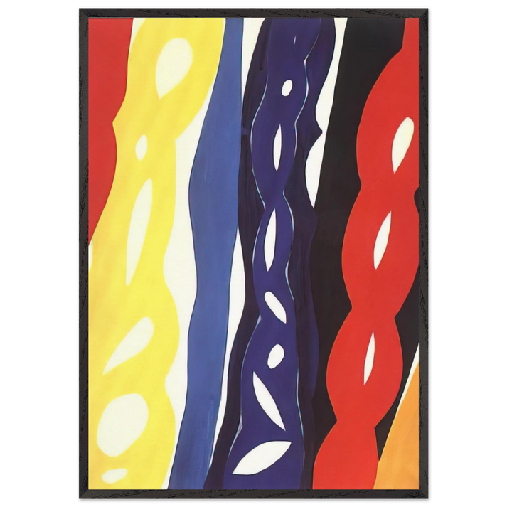 Streifen WZ 1221 - 1967 - Ernst Wilhelm Nay 70x100 cm / 28x40 inches Framed Art Print – Black Wooden Frame
