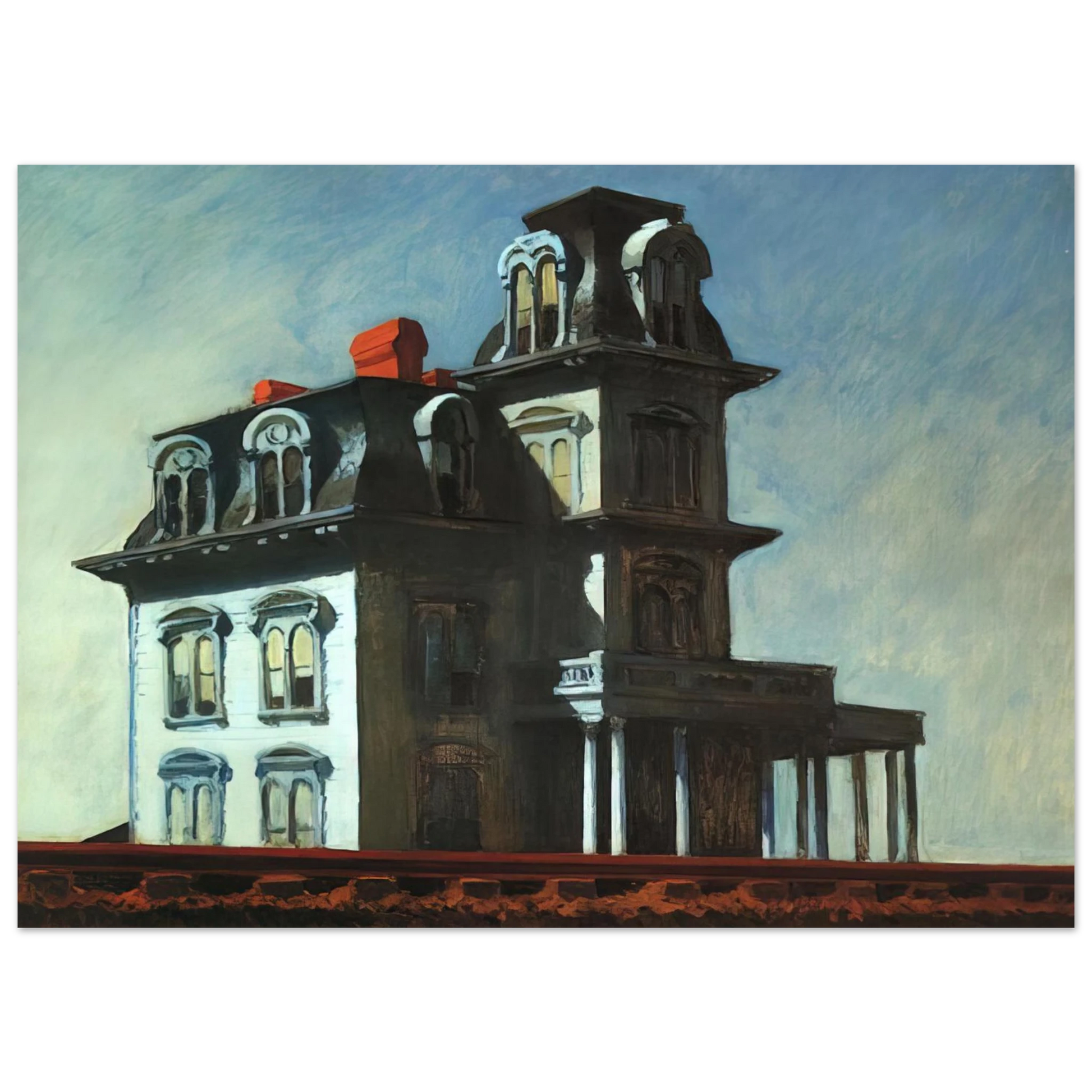 Edward Hopper - House by the Railroad Fine Art Poster - 40x60 cm / 16x24 inches