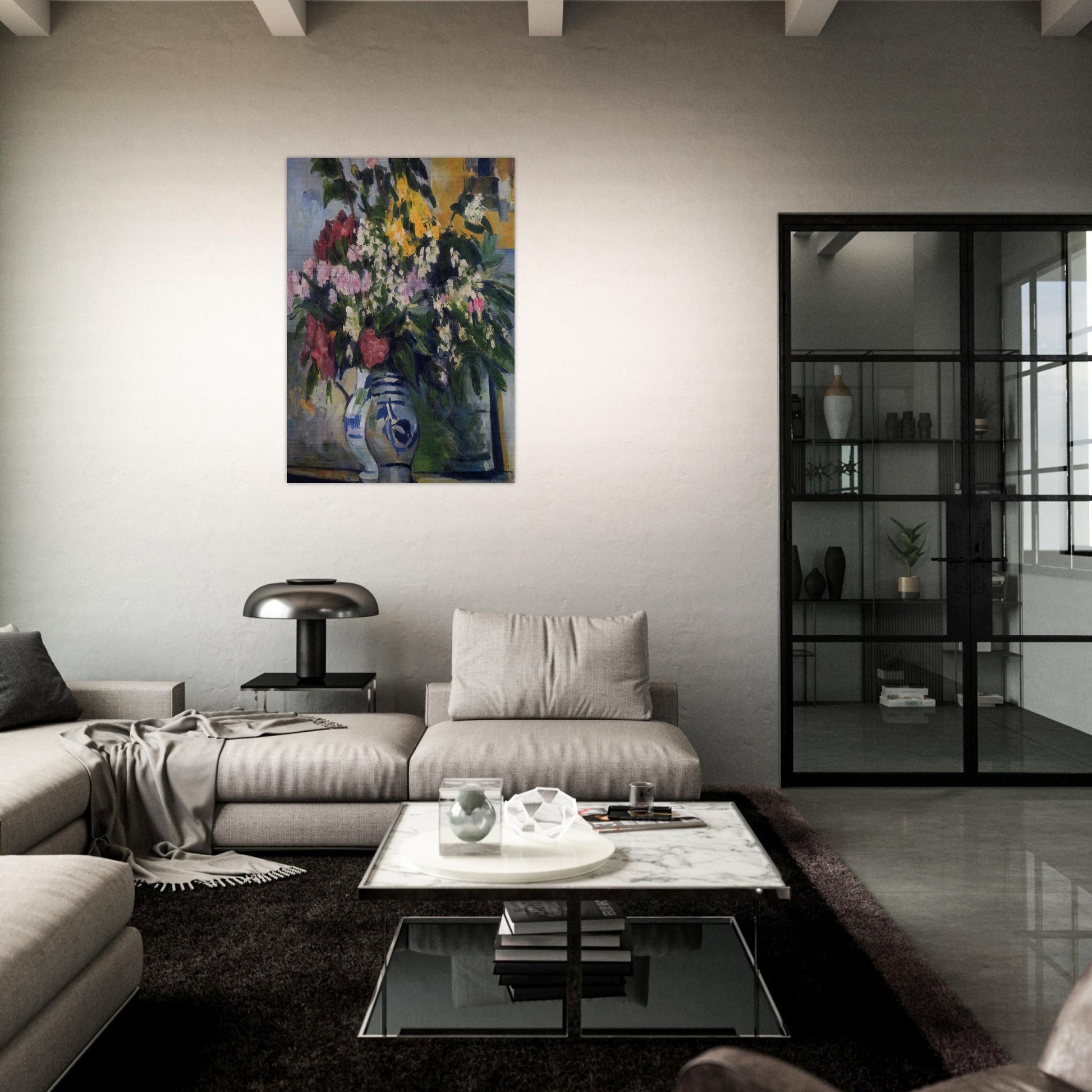 Two Vases of Flowers - Paul Cézanne Brushed Aluminum Print - 70x100 cm / 28x40 inches | Paul Cézanne Aluminum Print | Paul Cézanne Prints