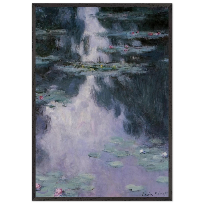 Water Lilies Nympheas - claude monet 70x100 cm / 28x40 inches Framed Art Print – Black Wooden Frame