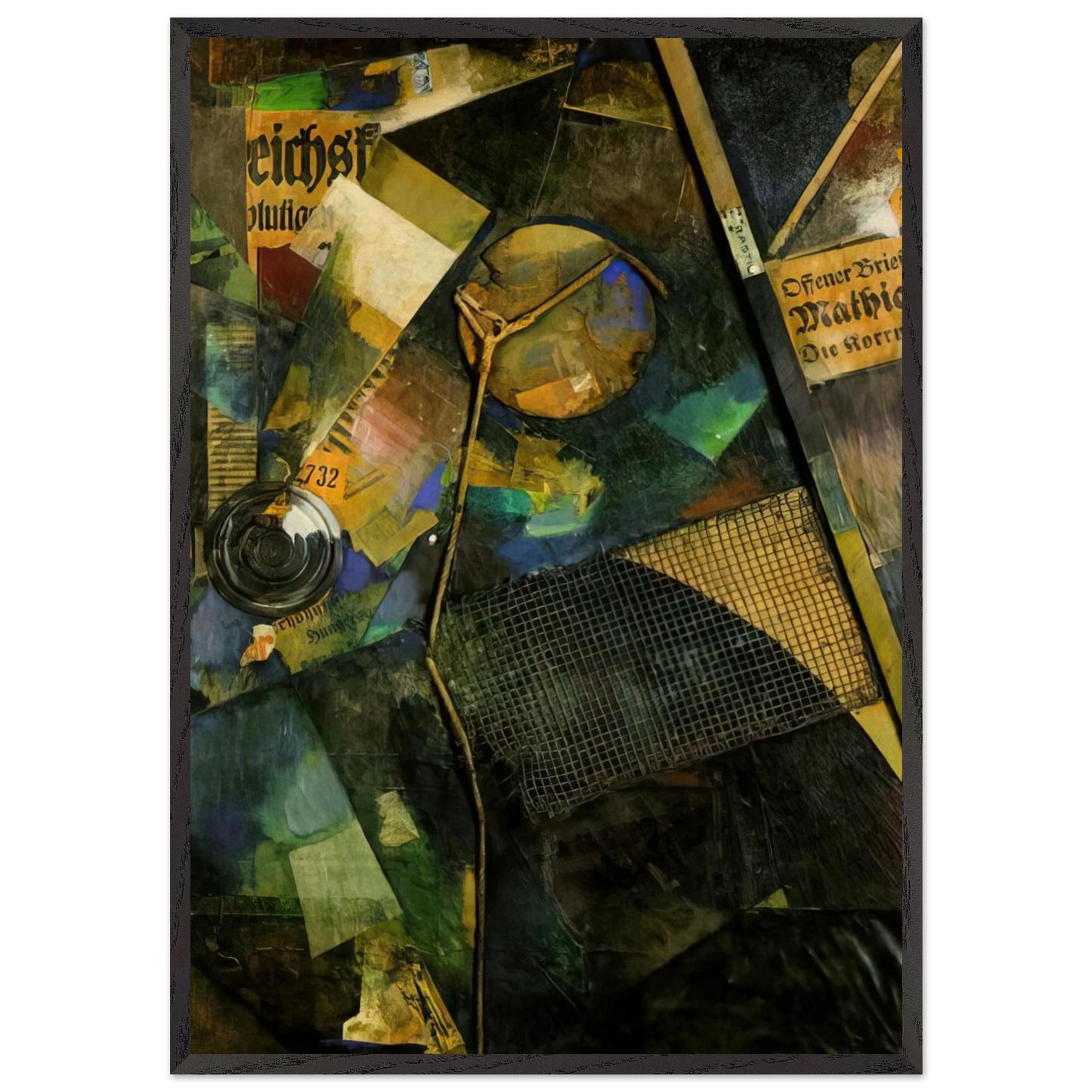 MERZ PICTURE 25A THE STAR PICTURE 1920 - Kurt Schwitters Framed Art Print – Black Wooden Frame - Default Title - -Framed Art Print