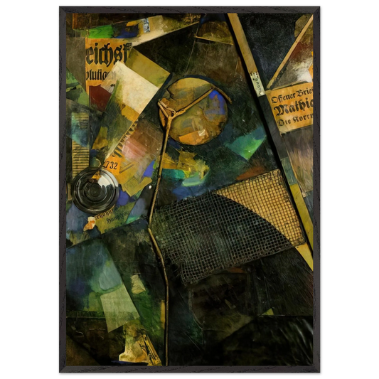 MERZ PICTURE 25A THE STAR PICTURE 1920 - Kurt Schwitters Framed Art Print – Black Wooden Frame - Default Title - -Framed Art Print