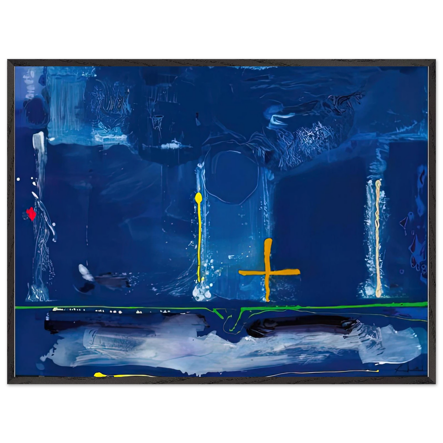 Helen Frankenthaler - Sister Sky, 1991- Wall Art - 60x80 cm / 24x32 inches - Premium Wooden Framed Poster With Fine Art Paper - White frame