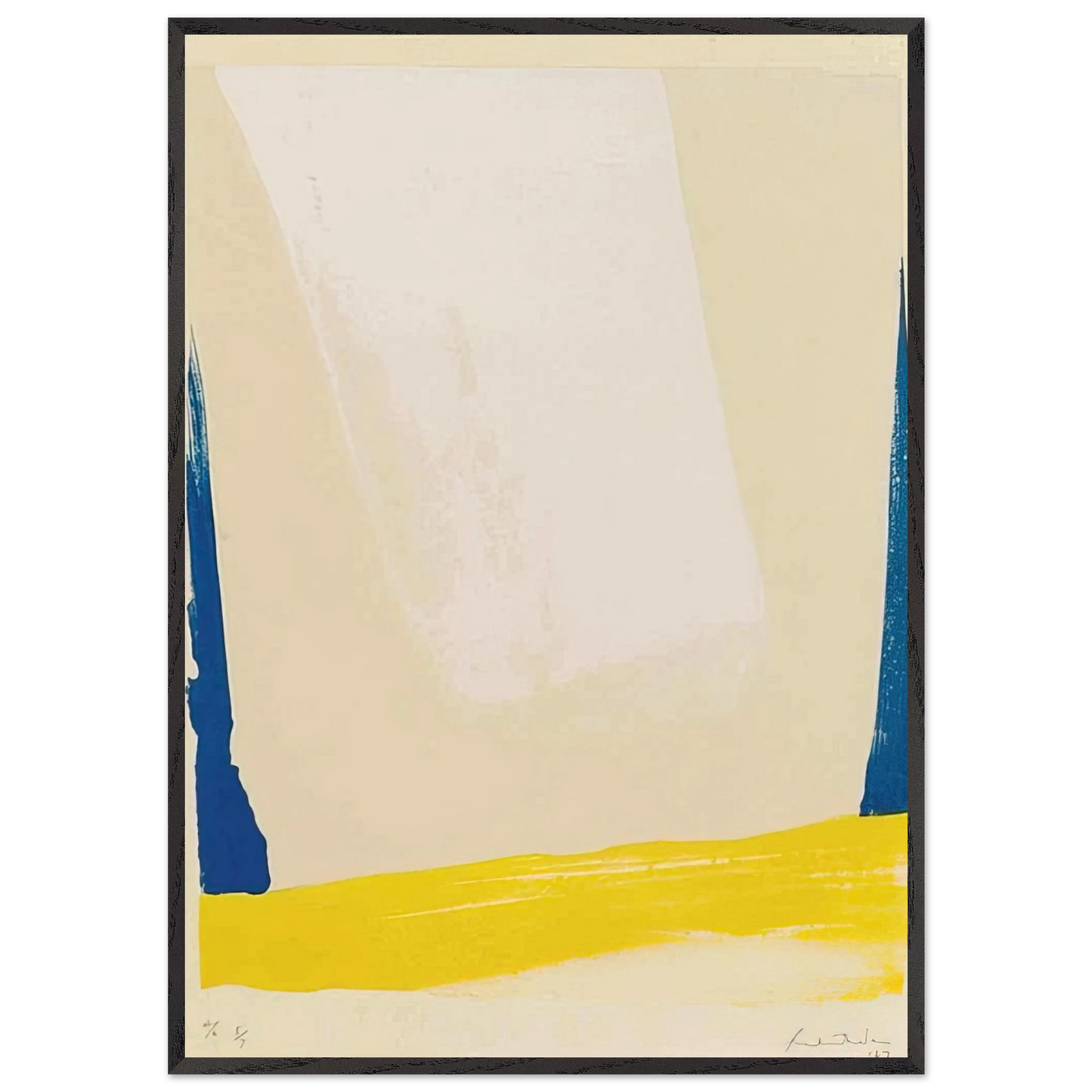 Helen Frankenthaler - White Portal - 1967 Wall art - 45x60 cm / 18x24 inches - Premium Wooden Framed Poster With Fine Art Paper - White frame