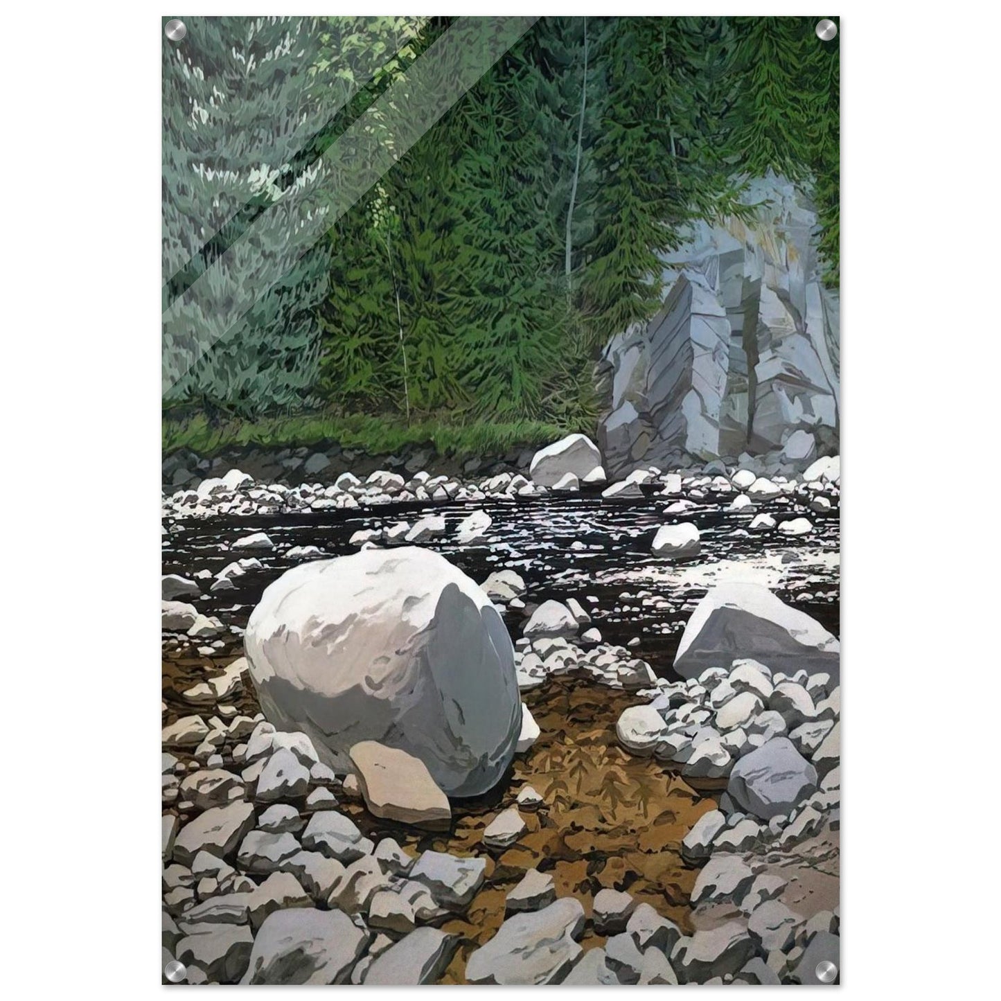 Lower Ducktrap - 1978 - Neil Welliver Acrylic Print - 70x100 cm / 28x40″ inches | Neil Welliver Wall Art | Neil Welliver Prints