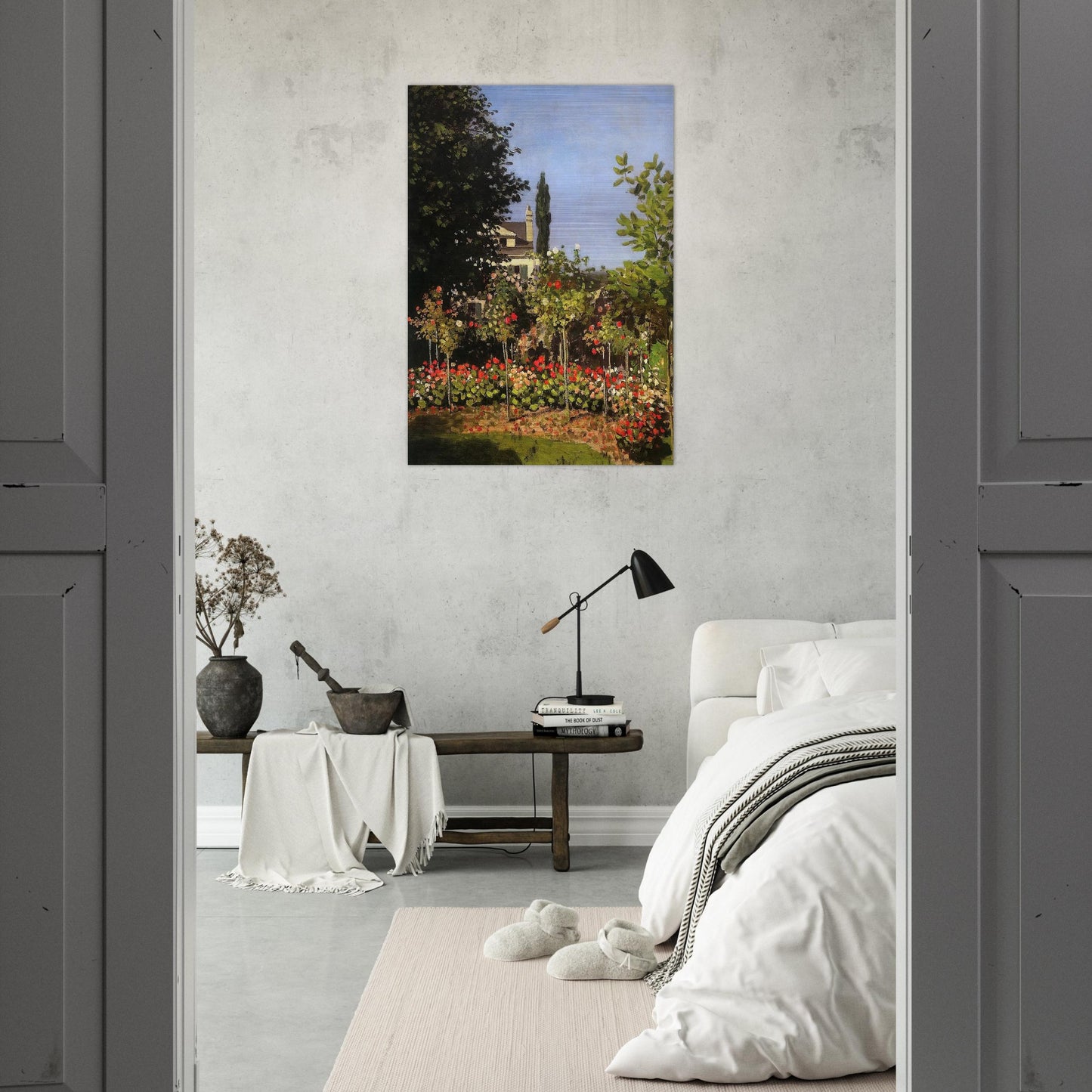 Garden in Bloom at Sainte-Addresse - claude monet Brushed Aluminum Print - 70x100 cm / 28x40 inches | claude monet Aluminum Print | claude monet Prints