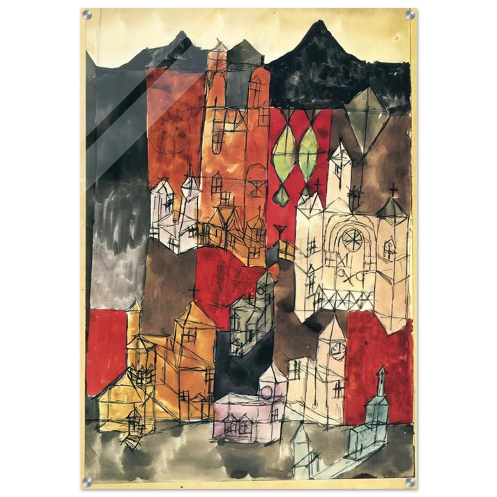 CITY OF CHURCHES 1918 - Paul Klee Acrylic Print - 70x100 cm / 28x40″ inches