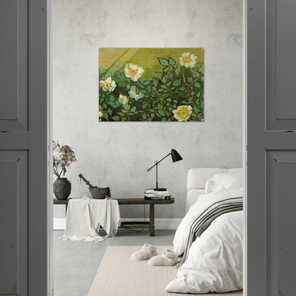 Wild Roses - Vincent van Gogh Acrylic Print - 70x100 cm / 28x40″ inches
