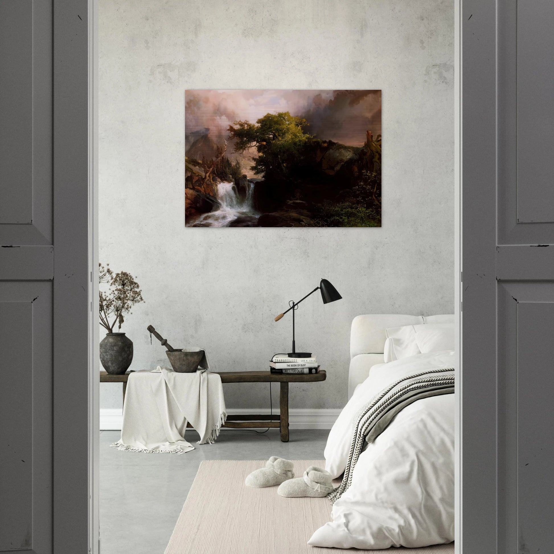 A Mountain Stream - Thomas Moran Brushed Aluminum Print - 70x100 cm / 28x40 inches | Thomas Moran Aluminum Print | Thomas Moran Prints