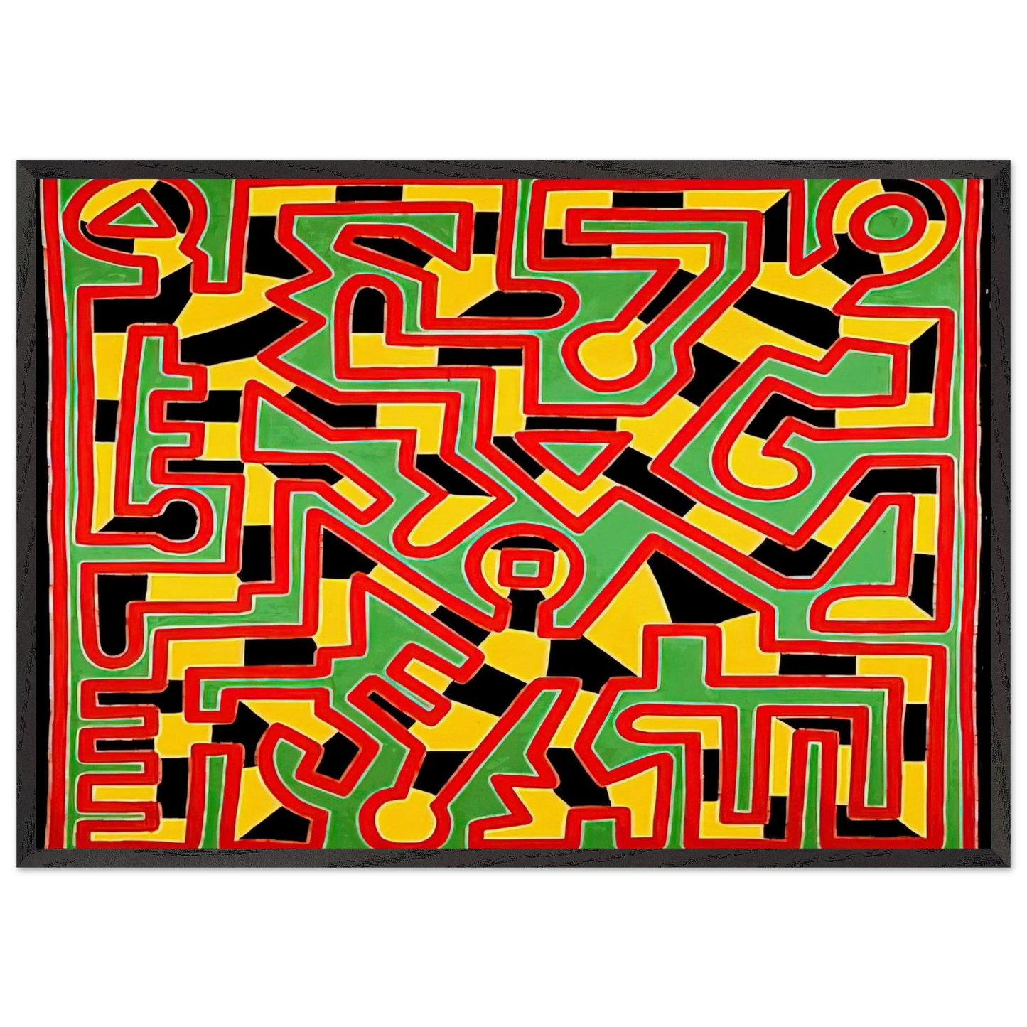 UNTITLED 1988 N5 - Keith Haring Framed Art Print – Black Wooden Frame - Default Title - -Framed Art Print