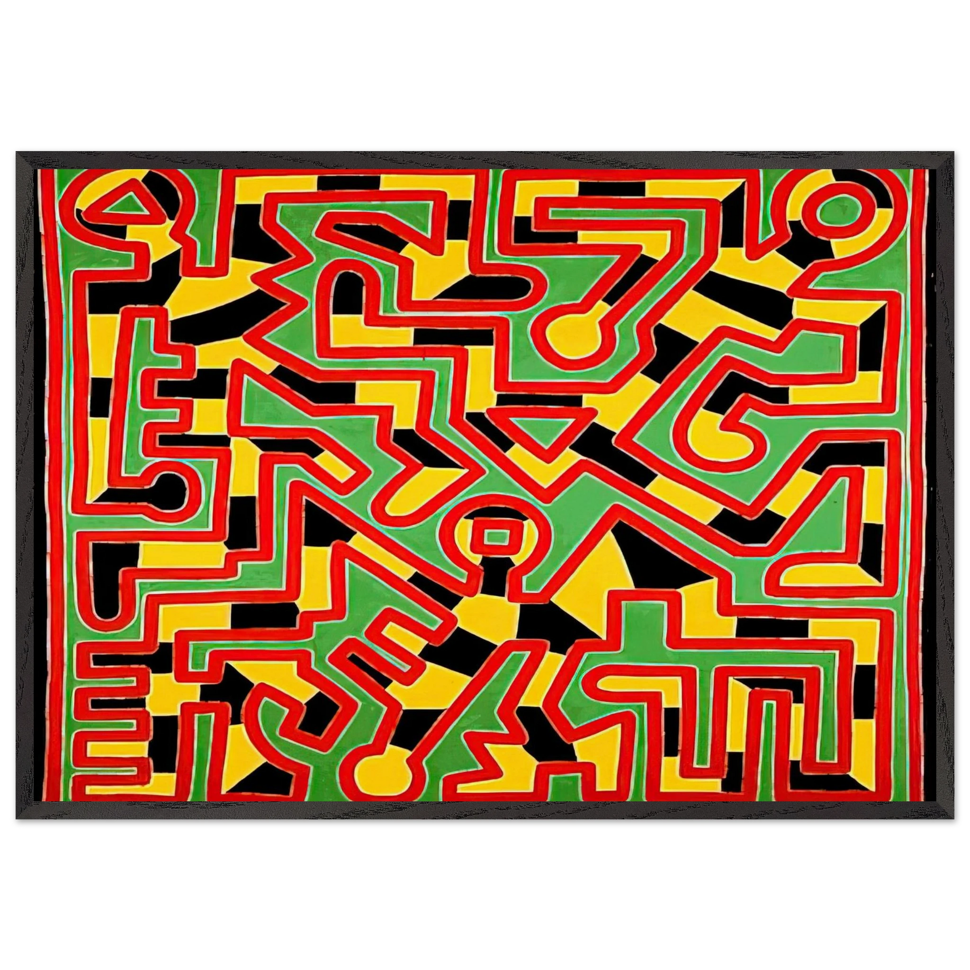 UNTITLED 1988 N5 - Keith Haring Framed Art Print – Black Wooden Frame - Default Title - -Framed Art Print