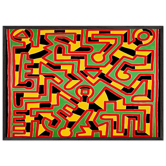 UNTITLED 1988 N5 - Keith Haring Framed Art Print – Black Wooden Frame - Default Title - -Framed Art Print