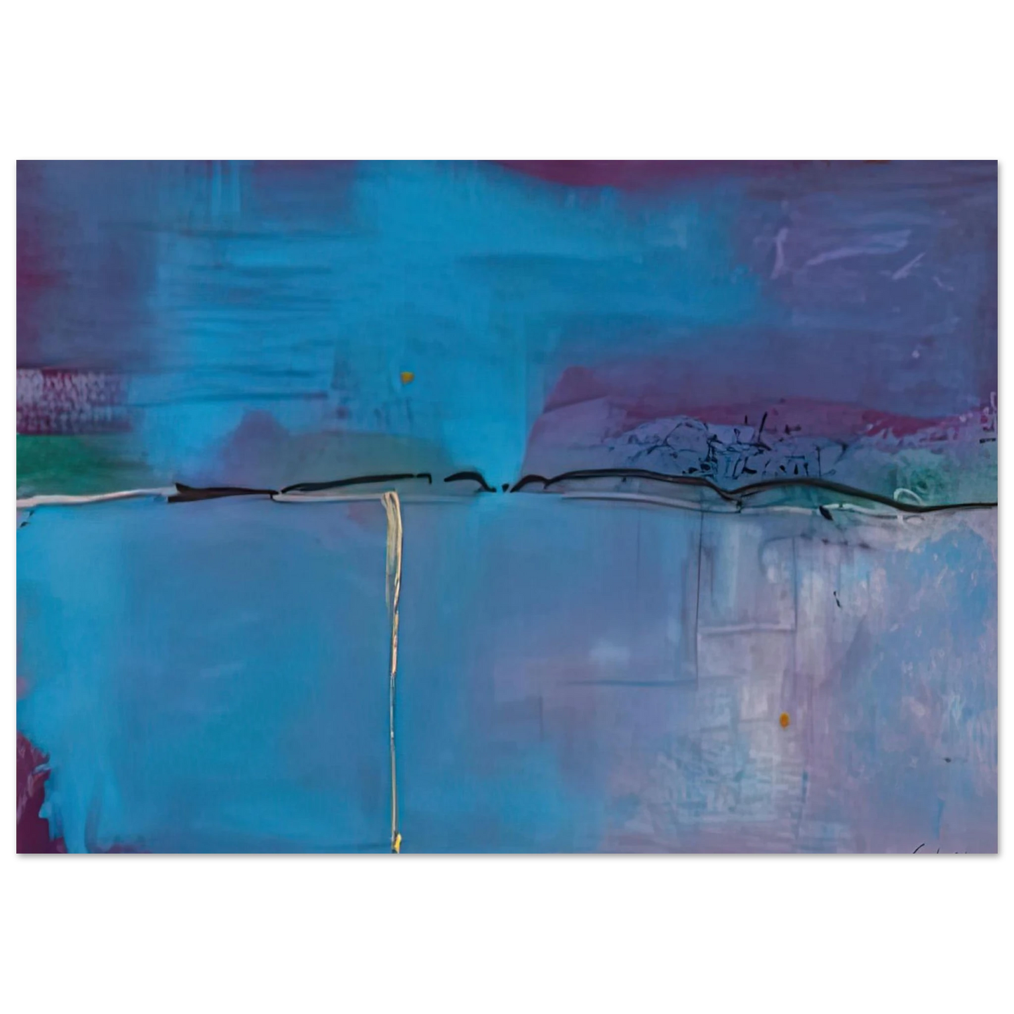 Helen Frankenthaler - Zone Blue, 1994- Wall Art - 60x80 cm / 24x32 inches - Fine Art Poster - -