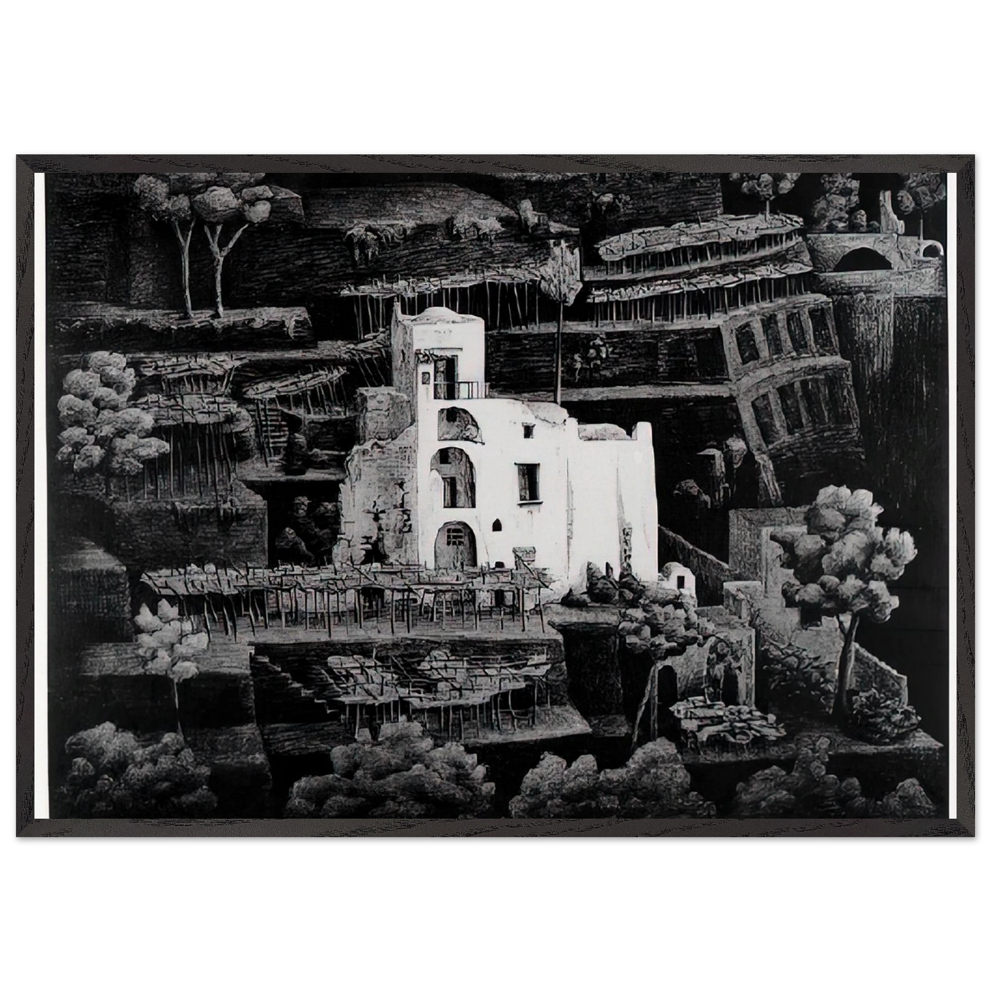 FARMHOUSE RAVELLO - MC Escher Framed Art Print – Black Wooden Frame - Default Title - -Framed Art Print