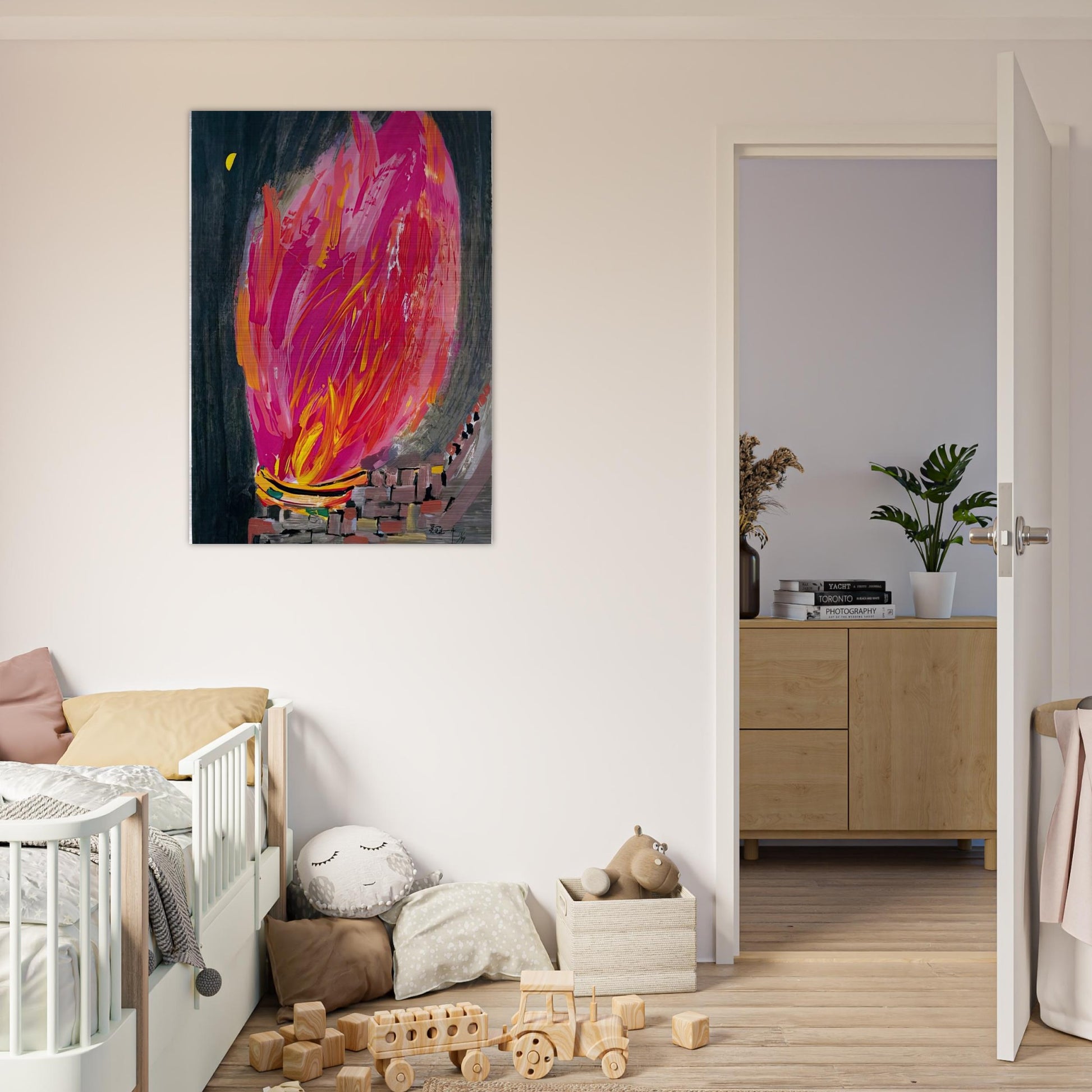 Torch - 2008 - Wu Guanzhong Brushed Aluminum Print - 70x100 cm / 28x40 inches | Wu Guanzhong Aluminum Print | Wu Guanzhong Prints