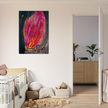 Torch - 2008 - Wu Guanzhong Brushed Aluminum Print - 70x100 cm / 28x40 inches | Wu Guanzhong Aluminum Print | Wu Guanzhong Prints