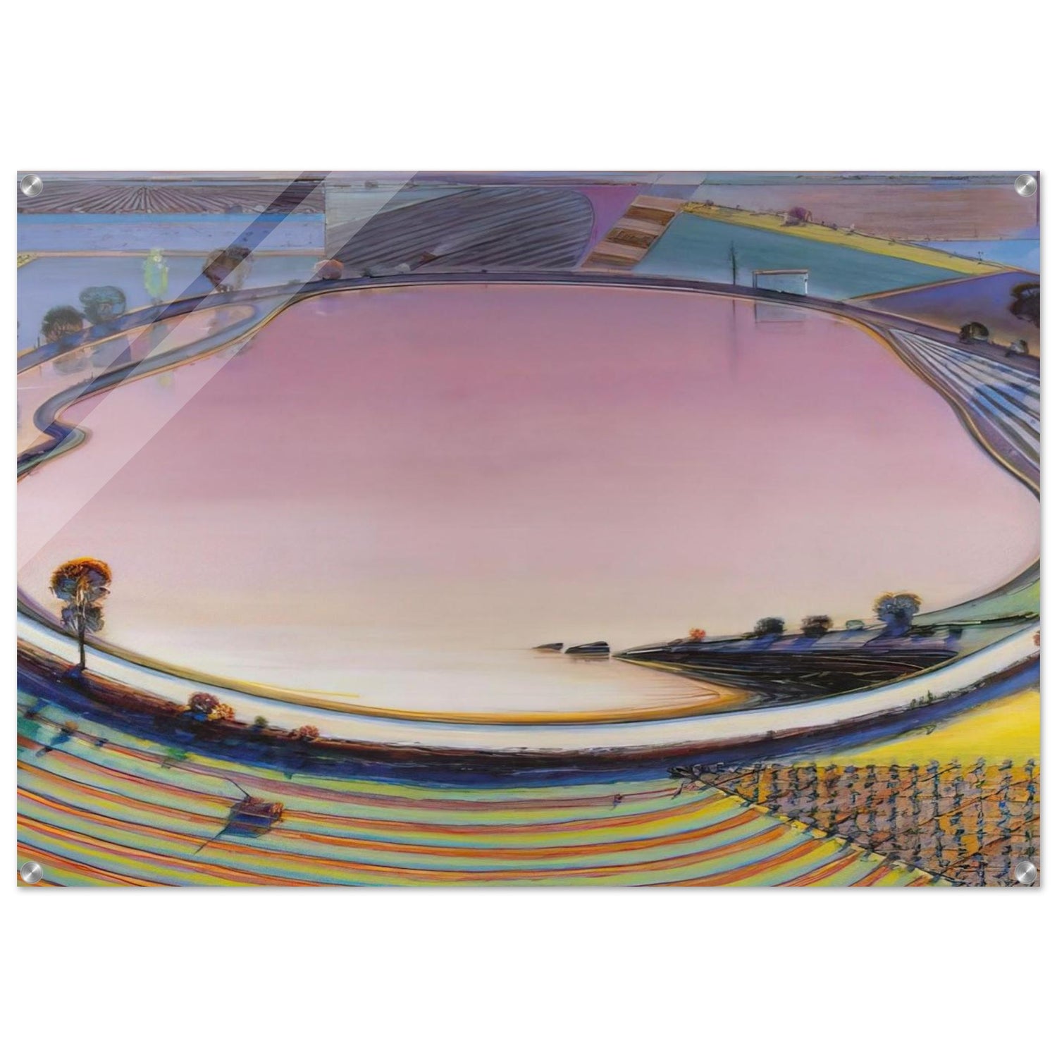 Reservoir - 1999 - Wayne Thiebaud Acrylic Print - 70x100 cm / 28x40″ inches